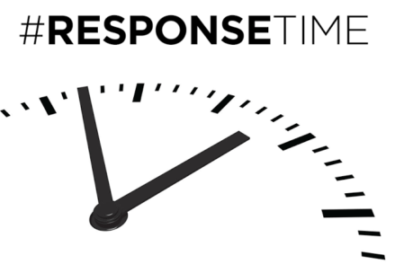 Icona concettuale di tempi di risposta rapidi per l’assistenza tecnica