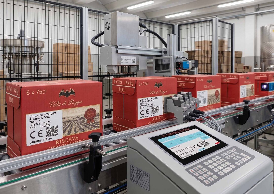 Sistema laser per marcatura installato su linea produttiva